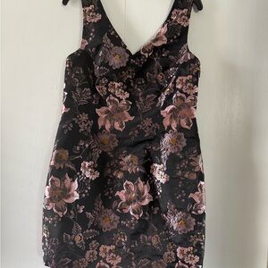 Urban Outfitters Pink and Gold Sheath Mini Dress V-Neck Cocktail